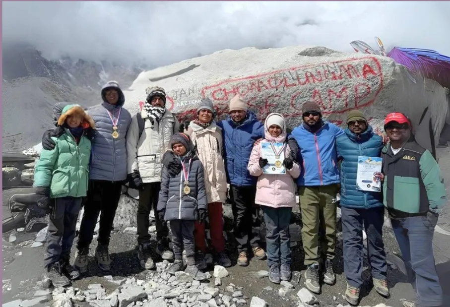 At Everest Base Camp with entrepreneurs and their families, 2025