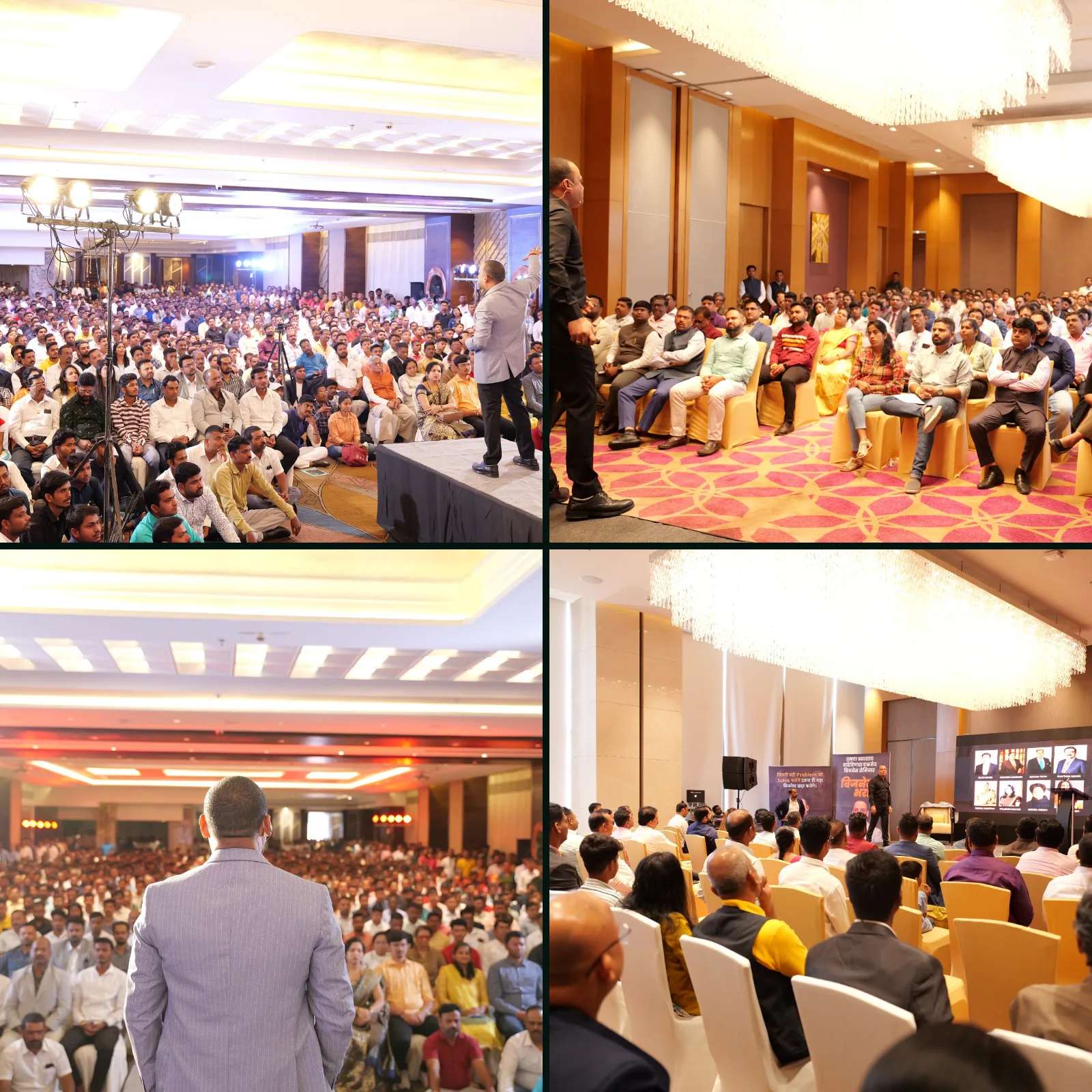 Business Excellence Workshops with Dilip Auti in packed hotel ballrooms